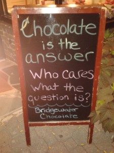 Chocolate is the answer by Marjorie Rosenberg    CC BY 2.0